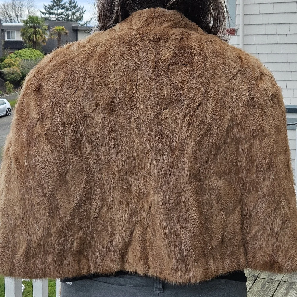 Vintage real mink cape wrap M/L